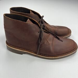Clarks Bushacre Chukka Desert Boots Lace Up Ankle Height Deep Brown Size 12